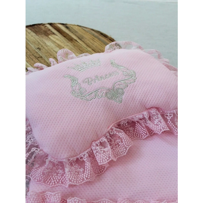 Yenidoğan Sahra Nakışlı Trilüks 2Li Alt Açma Seti Pembe