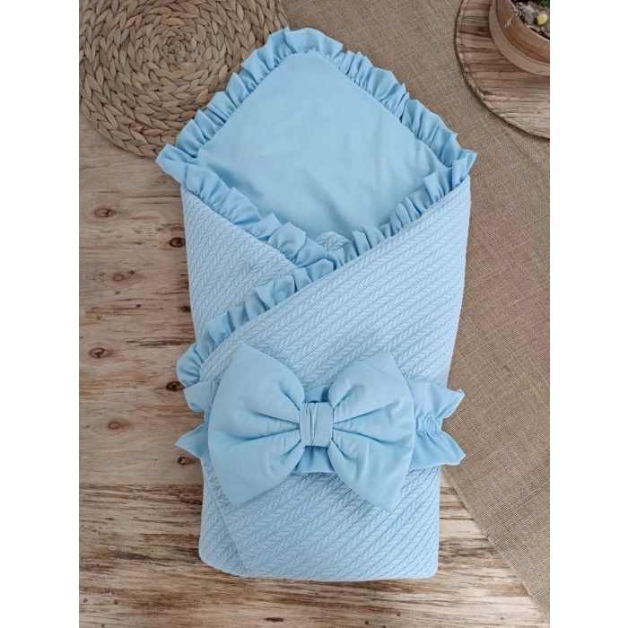 Yenidoğan Terikumaş Multi Mevsimlik Bebek Battaniyesi Kundak Mavi