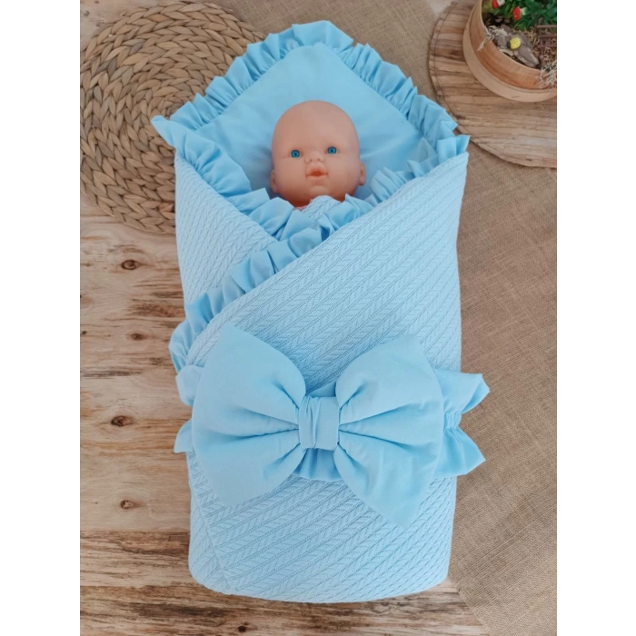 Yenidoğan Terikumaş Multi Mevsimlik Bebek Battaniyesi Kundak Mavi