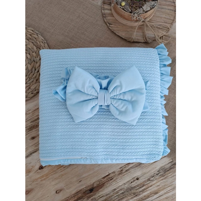 Yenidoğan Terikumaş Multi Mevsimlik Bebek Battaniyesi Kundak Mavi