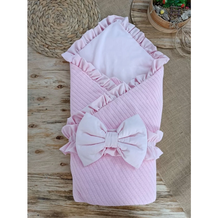 Yenidoğan Terikumaş Multi Mevsimlik Bebek Battaniyesi Kundak Pembe