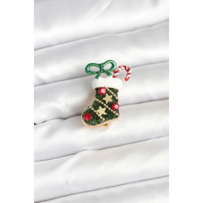 Yılbaşı Çorabı Temalı Broş