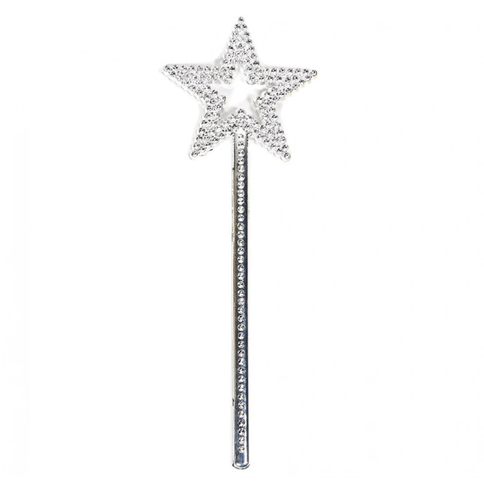 Yıldız Model Peri Asası Melek Asası Prenses Asası Metalize Gümüş Renk