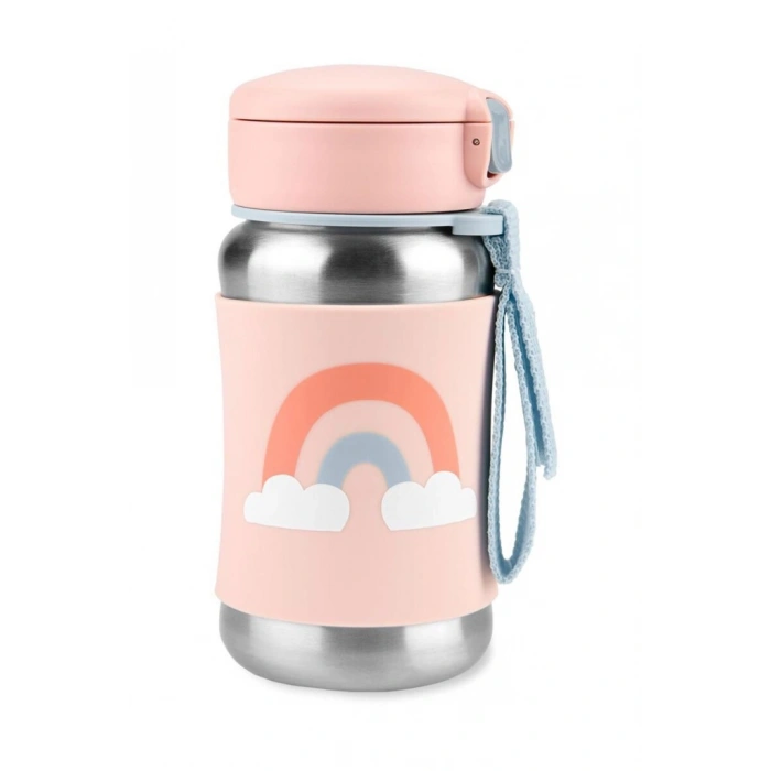 Zoo Pipetli Paslanmaz Çelik Suluk 350 ml Gökkuşağı