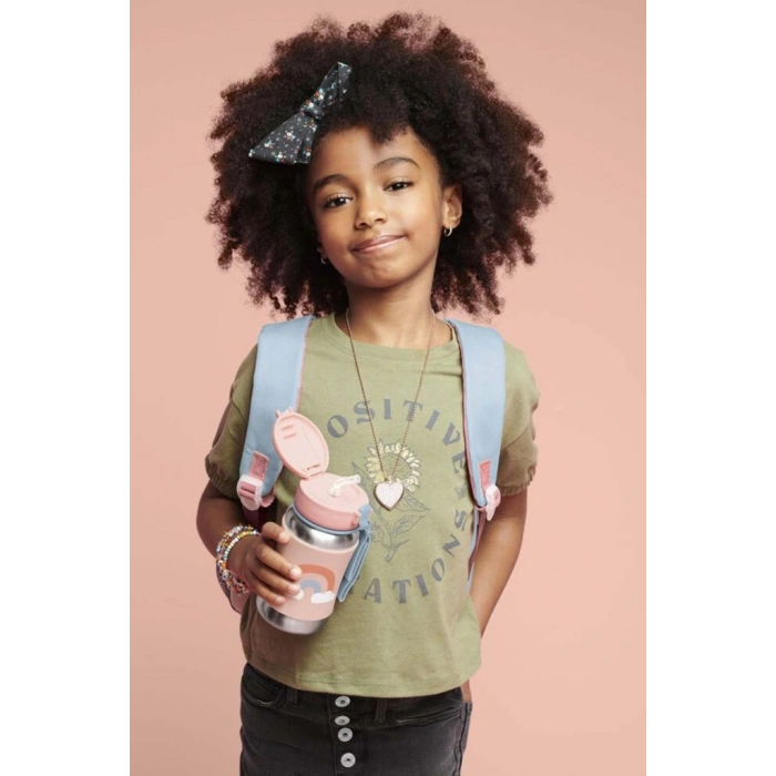 Zoo Pipetli Paslanmaz Çelik Suluk 350 ml Gökkuşağı