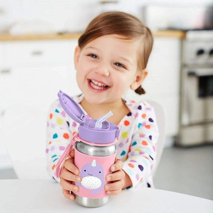 Zoo Pipetli Paslanmaz Çelik Suluk 350 ml Narwhal