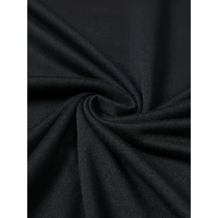 20/1 Penye Compack Baskılı Oversize Bisiklet Yaka Kısa Kol T-shirt - Siyah