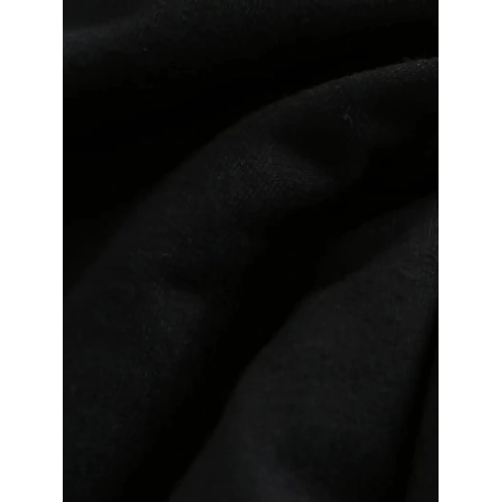 20/1 Penye Compack Baskılı Oversize Kısa Kol Bisiklet Yaka T-shirt - Siyah