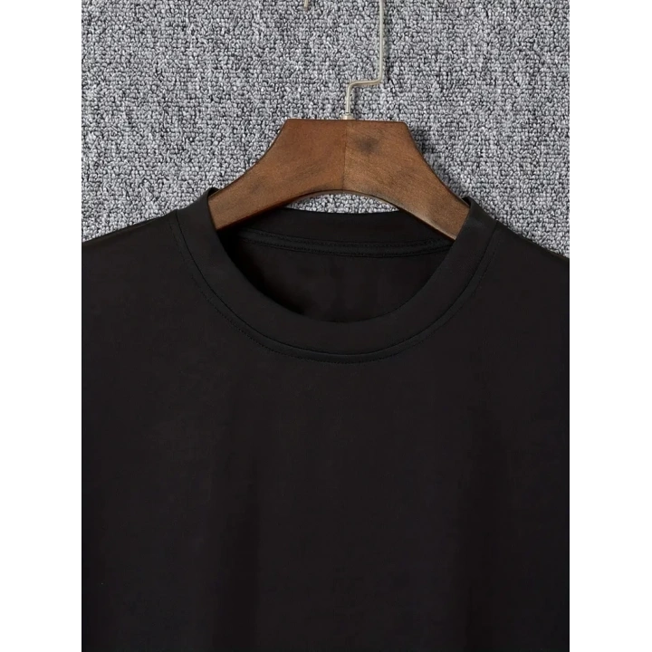 20/1 Penye Compack I TRIED TO WARN YOU. Baskılı Oversize Bisiklet Yaka T-shirt - Siyah
