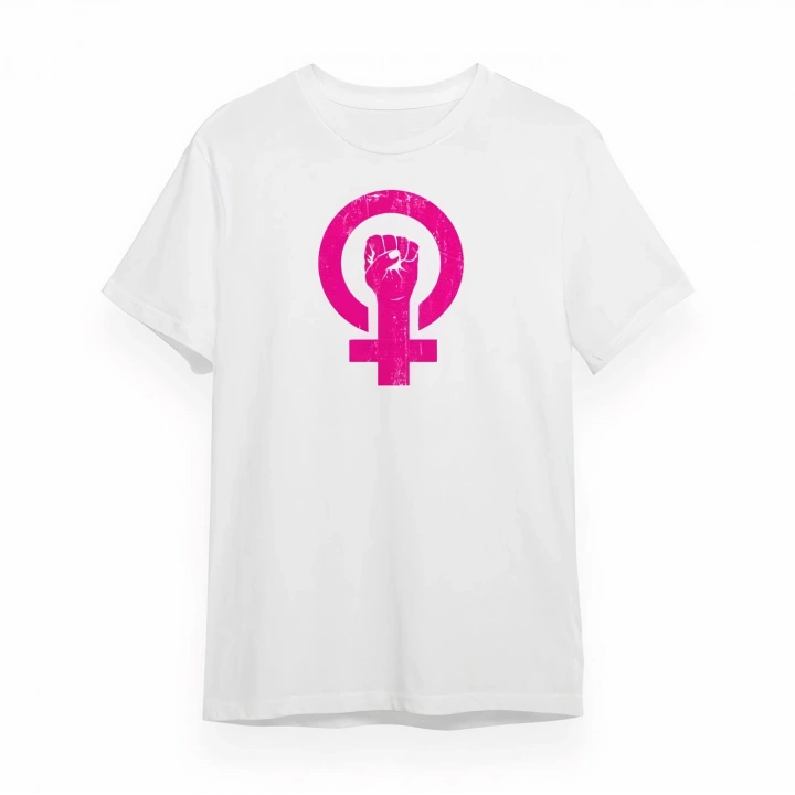 8 Mart Dünya Kadınlar Günü İçin Özel Baskılı T-shirt - Beyaz