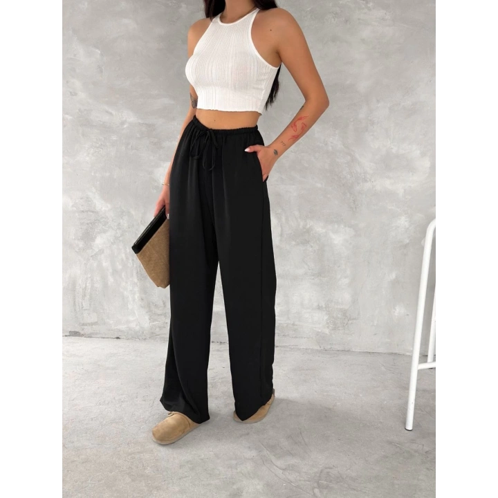Ayrobin Oversize Kadın Pantalon - Siyah