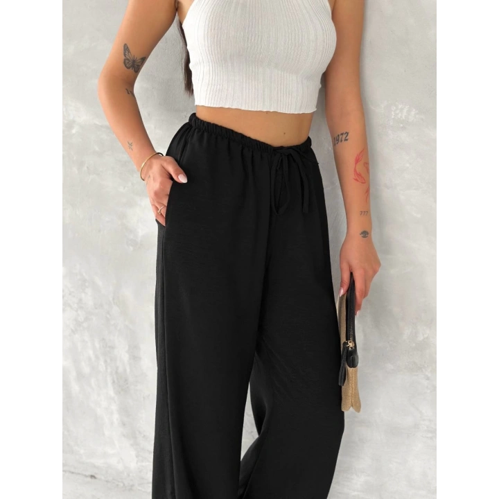 Ayrobin Oversize Kadın Pantalon - Siyah