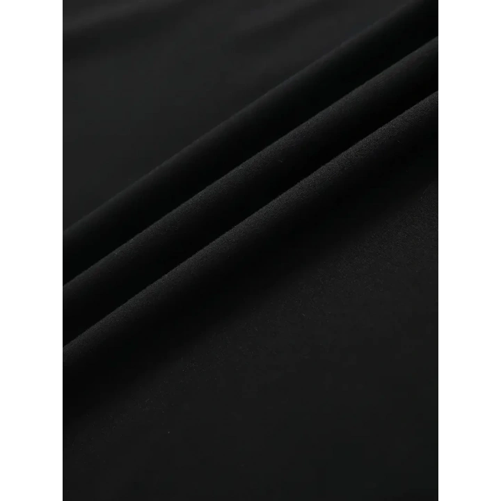 Büyük Boy Ayıcık Baskılı Bisiklet Yaka T-Shirt, İlkbahar & Yaz İçin Rahat Kısa Kollu T-Shirt, Kadın Giyim - Siyah
