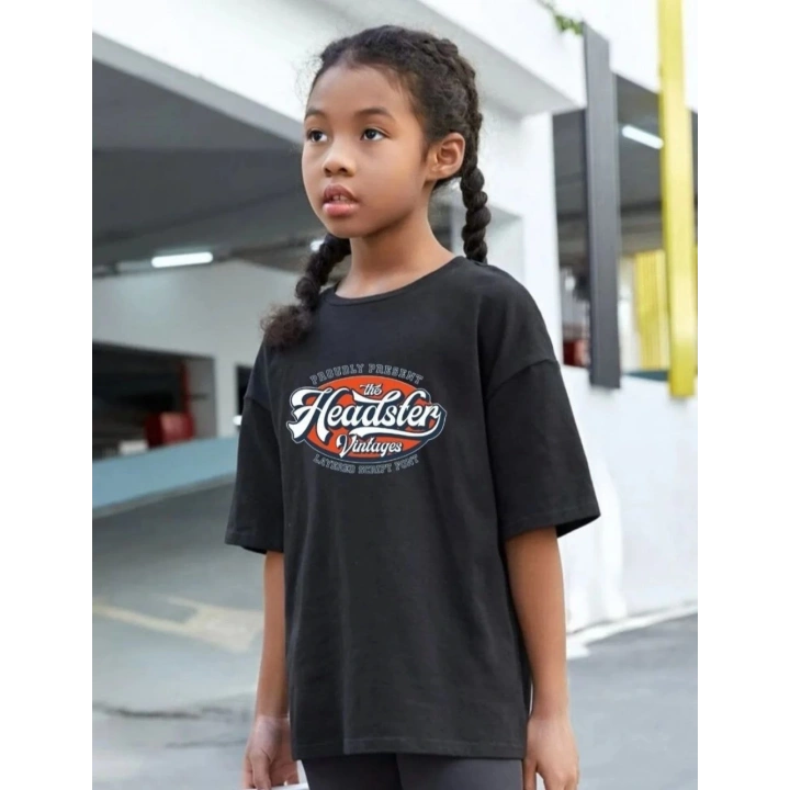 Çocuk Unisex Baskılı T-Shirt-Siyah