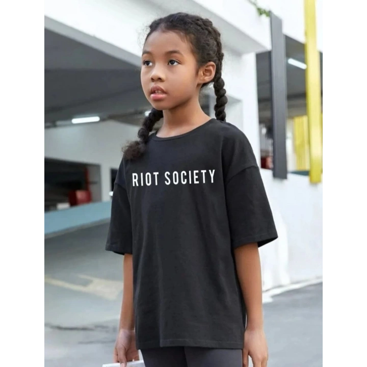 Çocuk Unisex Baskılı T-Shirt - Siyah