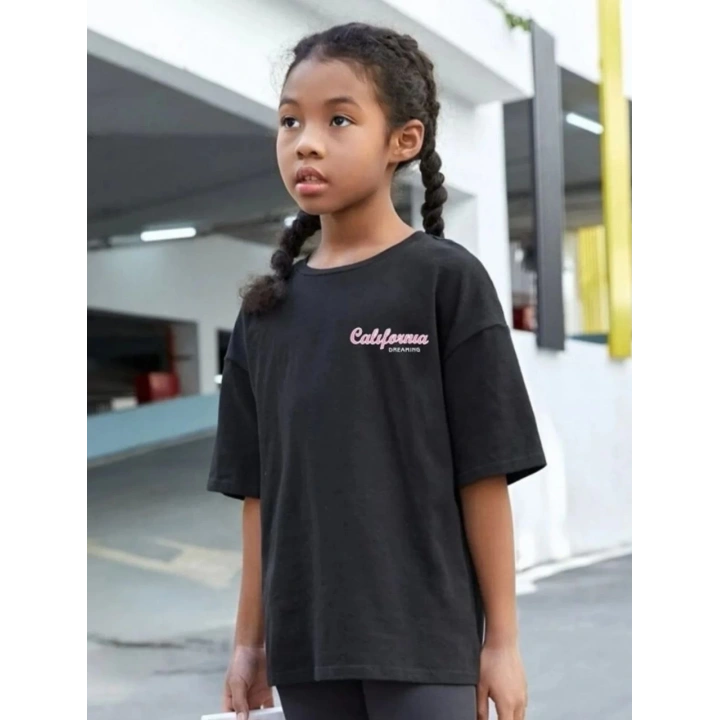 Çocuk Unisex Baskılı T-Shirt - Siyah