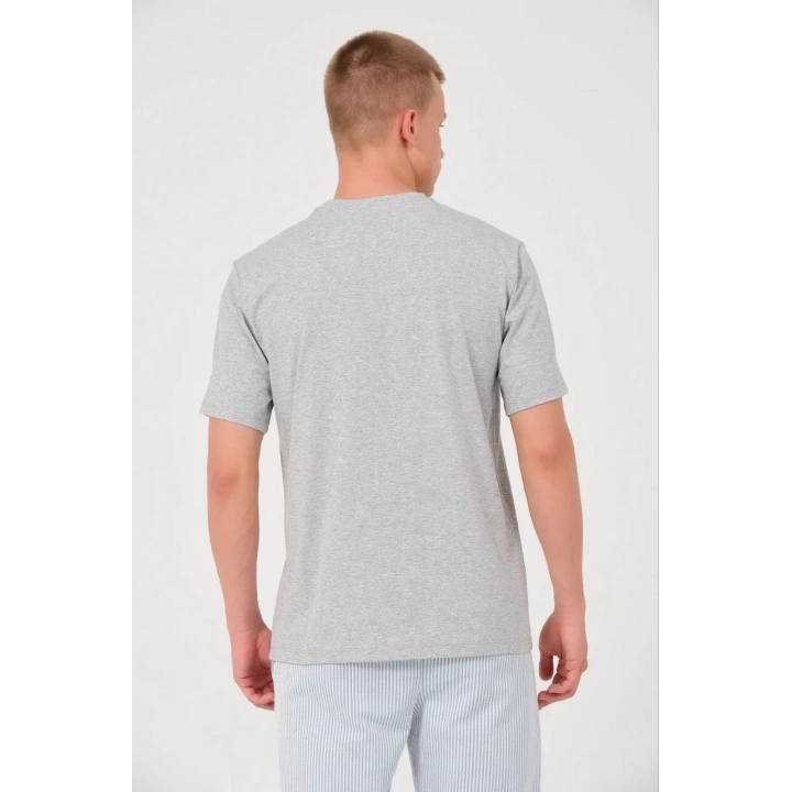 Erkek 24/1 Düz A Kalite Oversize T-shirt - Gri