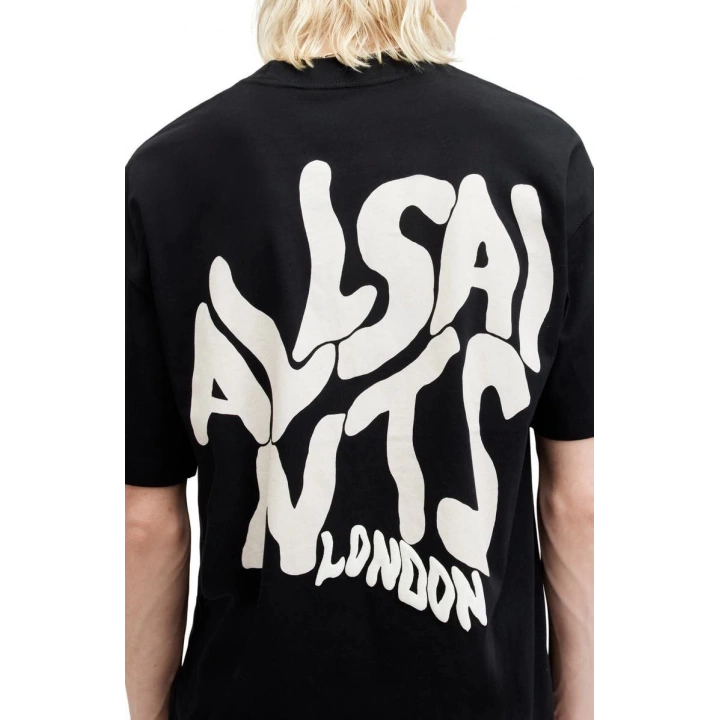 Erkek Baskılı Oversize T-shirt - Siyah