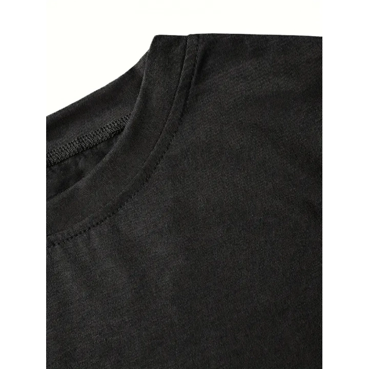 fiyonk Ön Arka baskılı siyah oversize unisex Kısa Kol t-shirt- Siyah