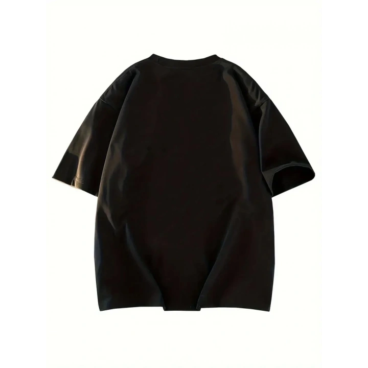 Kadın Eğlenceli Harf NY Baskılı Bisiklet Yaka Tişört - Rahat Polyester, Makinede Yıkanabilir - Yaz ve Fitness için Mükemmel, Yuvarlak Yaka - Siyah
