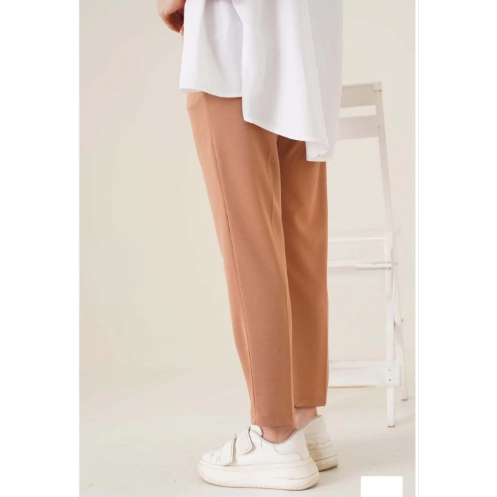 Kadın Tam Kalıp Basic Eşofman Pantolon - Kahverengi