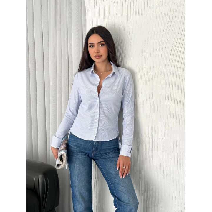 Kadın Uzun Kollu yandan Bağlama detaylı Gömlek - Beyaz