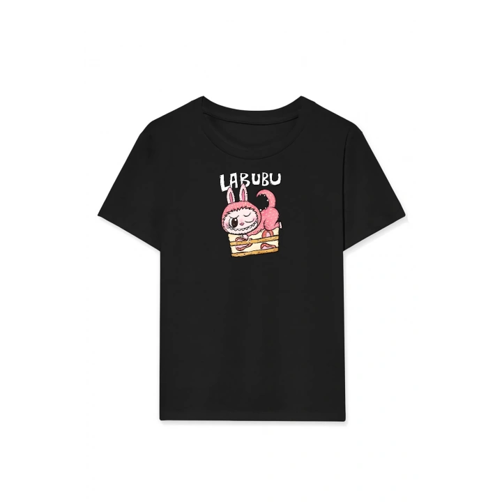 Kız Labubu Çocuk Baskılı T-Shirt - Siyah