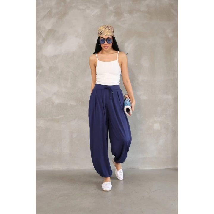 Osy Modal Yumuşak Dokulu Kumaş Şalvar Pantalon - Lacivert