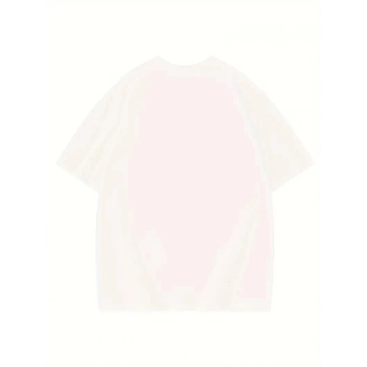 Thousand Ön Arka Baskılı Oversize Bisiklet Yaka T-shirt - Beyaz