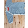 0-3 3-6 Ay Papyonlu Çizgi Desen Çıtçıt Kapama Kasketli Erkek Bebek Tulumu Lacivert