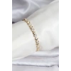 14K Gold Renk Kaplama Zirkon Taşlı CM Kadın Bileklik
