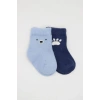 2Li Bear Penye Soket Çorap 10116 Mavi