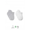 2Li Sneakers Kaymaz Basic Penye Çorap 20103 Gri Beyaz