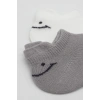 2Li Sneakers Smile Penye Çorap 20106 Gri Ekru