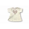 3-6 6-9 9-12 12-18 Ay Kalp Baskılı Uzun Kollu Sweatli 2Li Kız Bebek Takımı Ekru