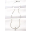 316L Çelik C Harfli Silver Renk İtalyan Zincirli Kolye