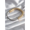 316L Çelik Gold Gümüş Renk Zirkon Taşlı VIP Seri Kadın Kelepçe
