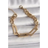 316L Çelik Gold Renk 2Li Zincir Model Kadın Bileklik