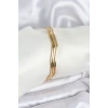 316L Çelik Gold Renk 65 mm Ajda Zikzak Model 3lü Kadın Bileklik