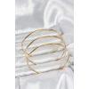 316L Çelik Gold Renk 65 mm Ajda Zikzak Model 3lü Kadın Bileklik