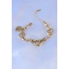 316L Çelik Gold Renk Kalp Figür Zincir Model Kadın Bileklik