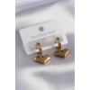 316L Çelik Gold Renk Kalp Model Kadın Küpe