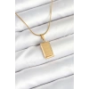 316L Çelik Gold Renk Külçe Altın Model Kolye