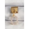 316L Çelik Gold Renk Sallantı Kare Zirkon Taşlı Nomination Charm