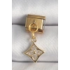 316L Çelik Gold Renk Sallantı Zirkon Taşlı Çiçek İşlemeli Nomination Charm