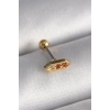 316L Çelik Gold Renk Turuncu Zirkon Taşlı Tragus Piercing