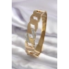316L Çelik Gold Renk Zincir Model Zirkon Taş Detay Kadın Kelepçe