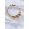 316L Çelik Gold Renk Zirkon Taşlı Model Charm Bileklik