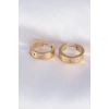 316L Çelik Gold Renk Zirkon Taşlı Model Halka Küpe