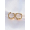 316L Çelik Gold Renk Zirkon Taşlı Model Halka Küpe